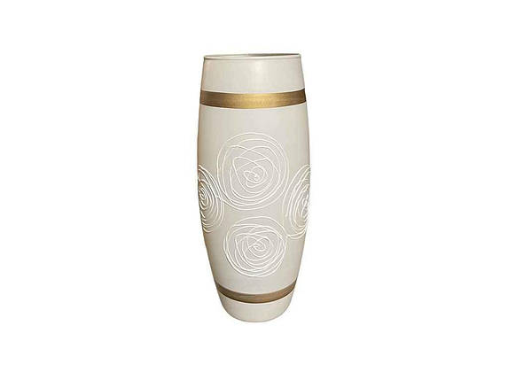 Ваза для квітів 26см 966 Рафаелло (кремове) скло ТМ ГЕЛЛЕРІ ГЛАСС FG, фото 1