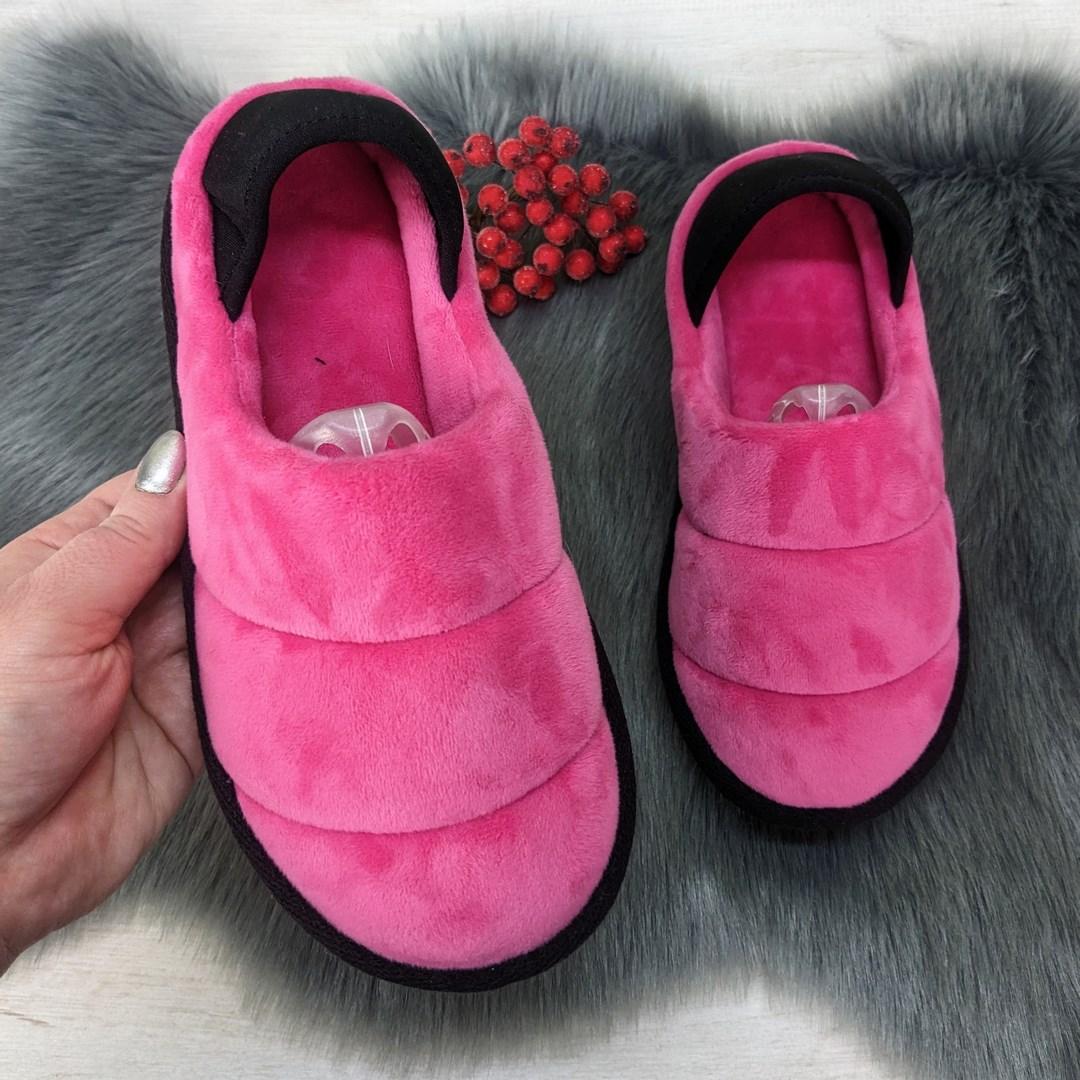 Тапочки чуні жіночі домашні Белста малинові велюрові закриті із задником 2956, фото 1