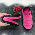 Тапочки чуні жіночі домашні Белста малинові велюрові закриті із задником 2956, фото 7