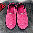 Тапочки чуні жіночі домашні Белста малинові велюрові закриті із задником 2956, фото 8
