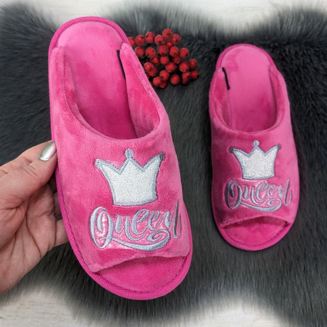 Тапочки жіночі Белста рожеві велюрові з відкритим носком 4299, фото 1