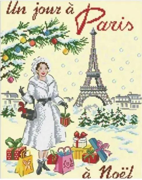 Набір для вишивання "Paris (4)". Beige AIDA 14CT, 35*40 см. БЕЗ нанесення на канву схеми.