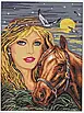 Набір для вишивання за нанесеною на канву схемою "Beauty and Horse". AIDA 14CT printed 41*52 см, фото 11