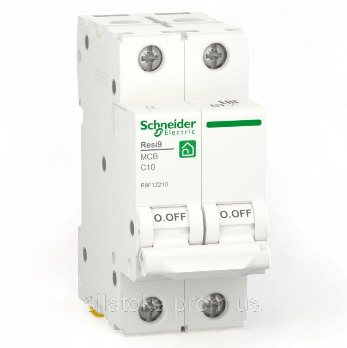 Автоматичний вимикач RESI9 Schneider Electric 10А 2П С 6кА