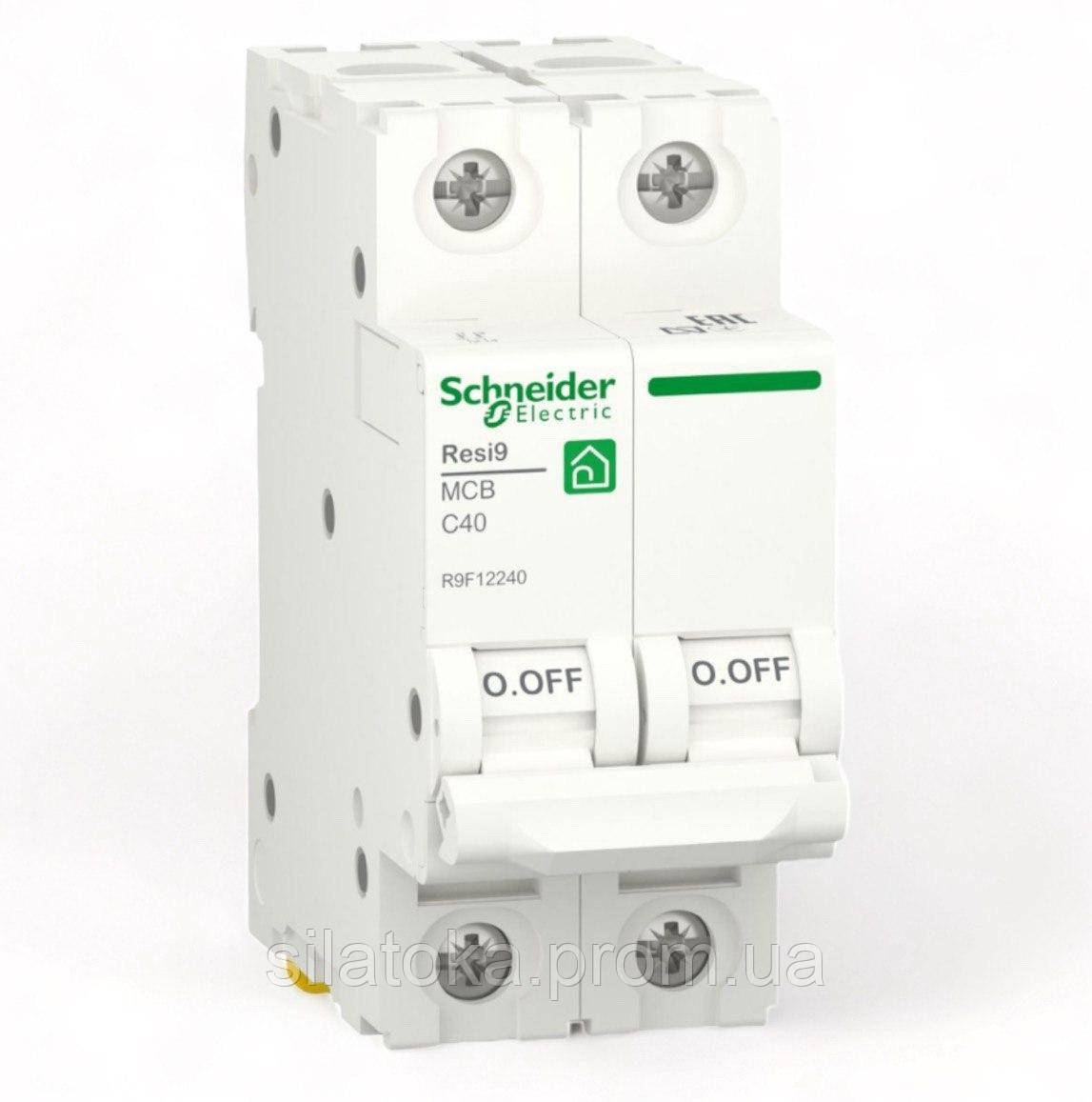 Автоматичний вимикач RESI9 Schneider Electric 40А 2П С 6кА