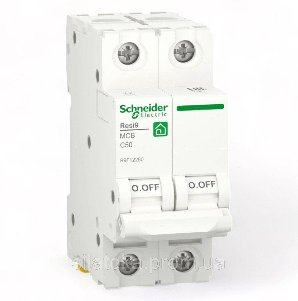 Автоматичний вимикач RESI9 Schneider Electric 50А 2П С 6кА