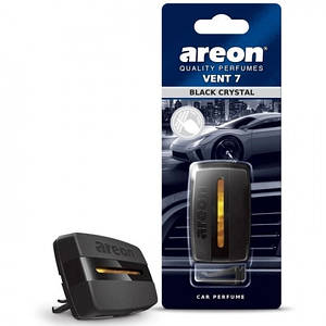 Ароматизатор в машину VENT 7 на дефлектор Чорний кристал (Black Crystal) Areon 084348 пахучка в авто, автопарфюм1
