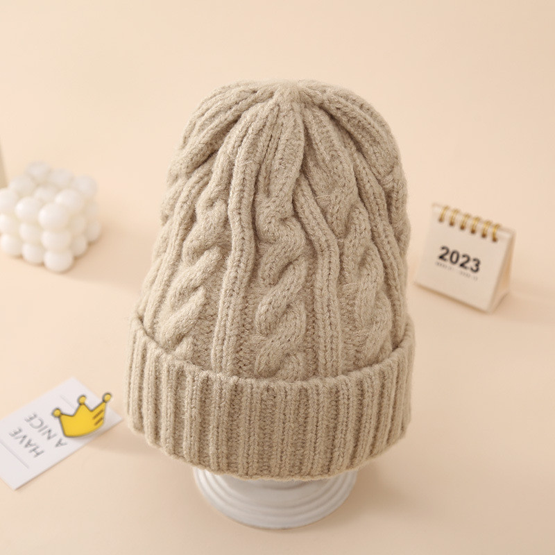 В'язана бежева шапка біні для дівчинки, для хлопчика, FS-2171