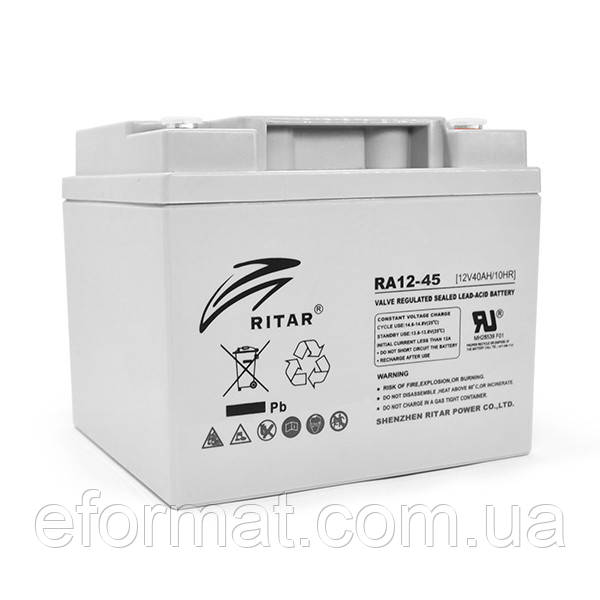 Акумуляторна батарея AGM RITAR RA12-45, Gray Case, 12 V 45.0 Ah (198 x 166 x169) Q1