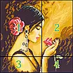 Набір для вишивання за нанесеною на канву схемою "Rose girl".  AIDA 14CT printed 36*36 см, фото 4