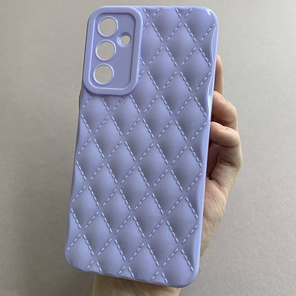 Чохол для Samsung Galaxy A34 5G (A346E) глянсовий рельєфний з ромбами чохол на самсунг а34 5г бузковий f0k, фото 1