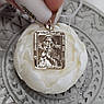 Підвіска із золота Діва Марія з Ісусом Христом та охоронним написом прямокутна, фото 2