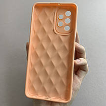 Чохол для Samsung Galaxy A32 4G (A325F) глянсовий рельєфний з ромбами чохол на самсунг а32 4г персиковий f0k, фото 3