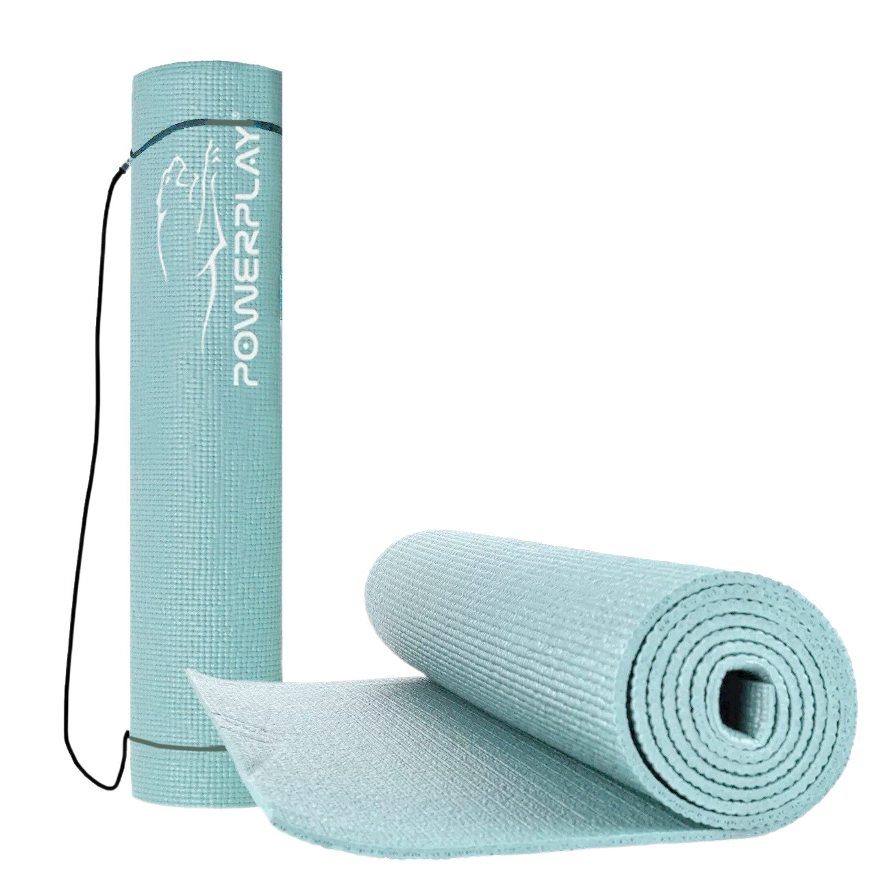 Килимок для йоги та фітнесу PowerPlay 4010 PVC Yoga Mat М'ятний (173x61x0.6), фото 1