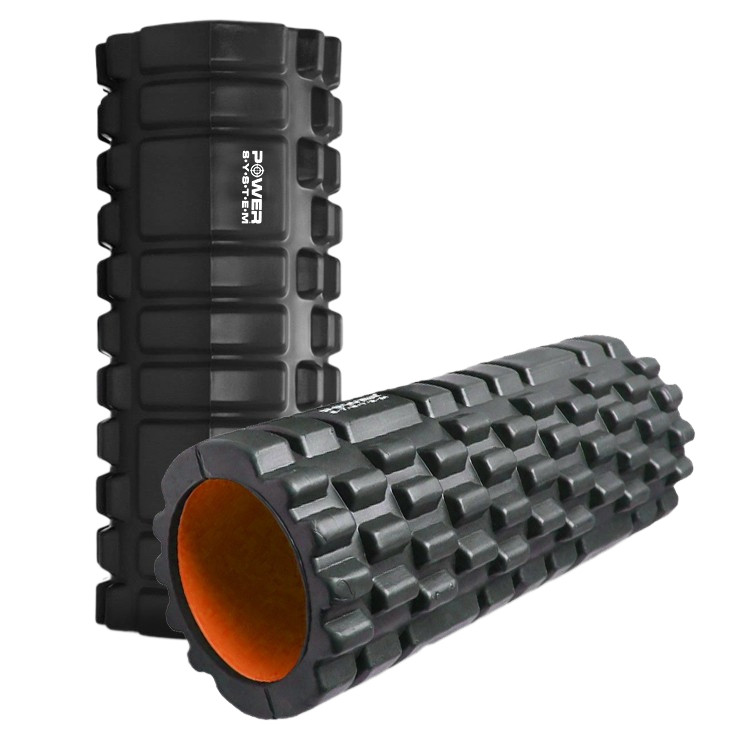 Масажний ролик (ролер) Power System PS-4050 Fitness Foam Roller Black/Orange (33x15см.), фото 1
