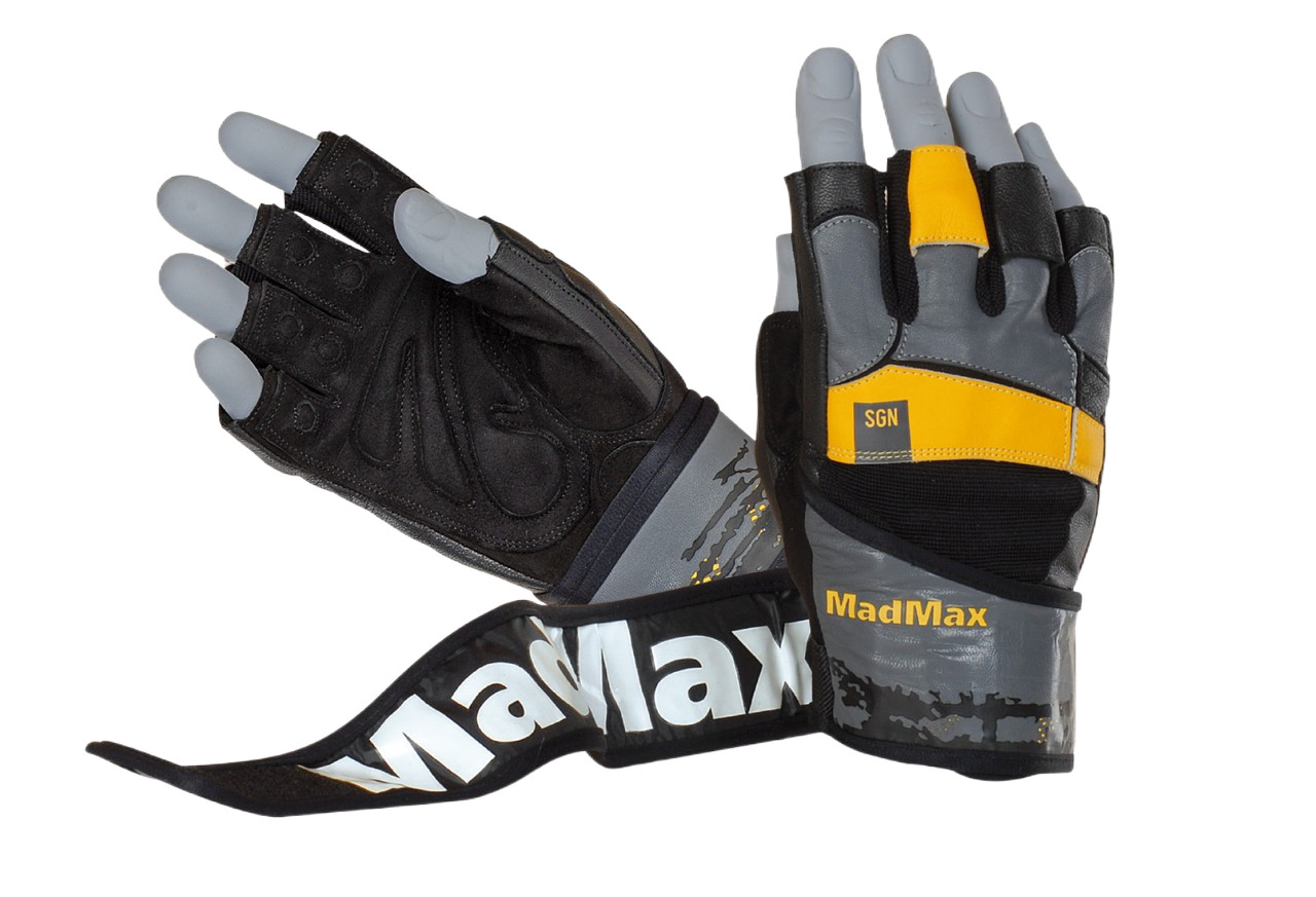 Рукавиці для фітнесу MadMax MFG-880 Signature Black/Grey/Yellow S, фото 1