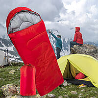 Спальный мешок для кемпинга, походов и отдыха на природе 180+30 см, Красный