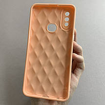 Чохол для Samsung Galaxy A10s глянсовий рельєфний з ромбами чохол на телефон самсунг а10с персиковий f0k, фото 3