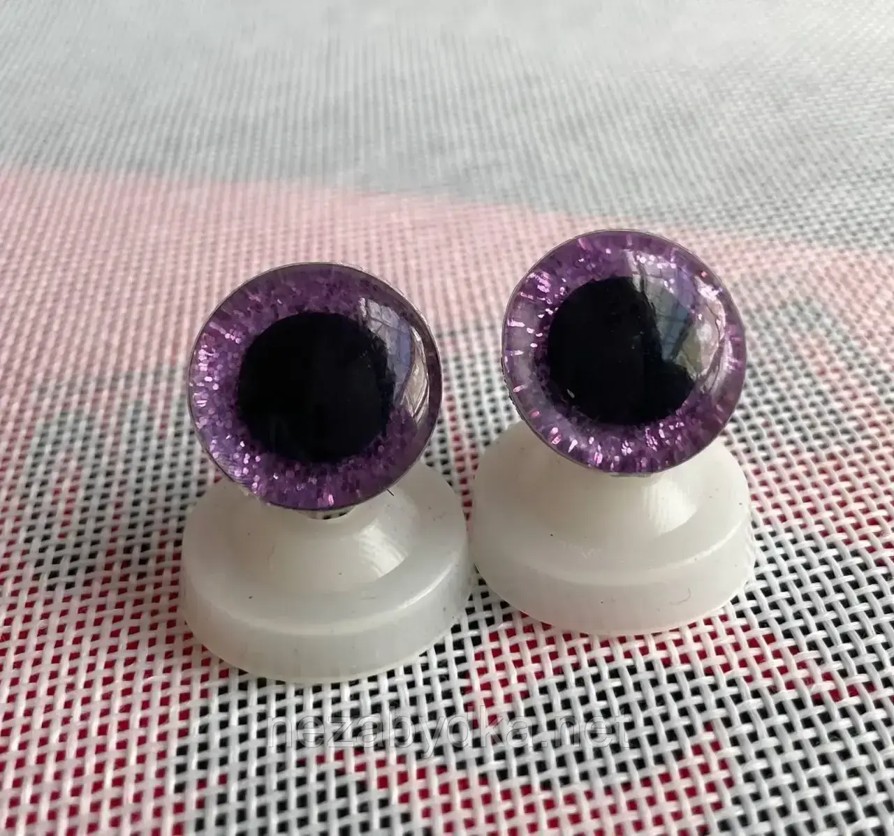 3Д очі для іграшок, діаметр 16 мм + кріплення, ціна за пару фіолетові