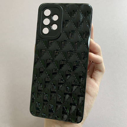 Чохол для Samsung Galaxy A32 4G (A325F) глянцевий рельєфний з ромбами чохол на самсунг а32 4г чорний f0k, фото 1