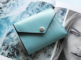 Жіночий шкіряний гаманець "Topazio" блакитний