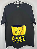 Мужская футболка c принтом BABY on road - доступна в размере L, Распродажа со склада- размер L
