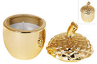 Декоративная свеча с крышкой Желудь, 8см, цвет - золото