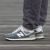Мужские кроссовки на меху под New Balance 574 Winter Grey