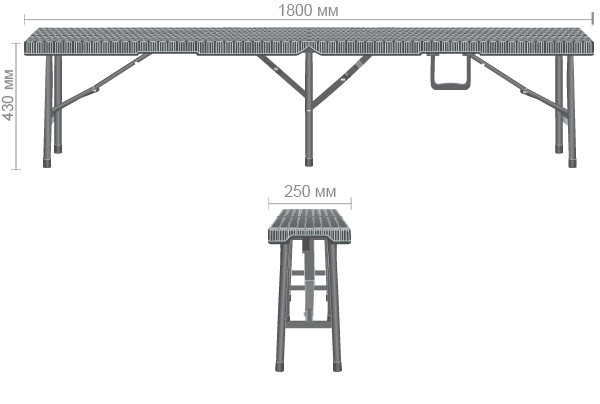 Лавочка складная Джили пластик Rattan Black, ТМ Амф