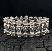 Серебряный массивный православный браслет