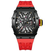 Чоловічий кварцовий водонепроникний (100м) годинник з нержавіючої сталі Pagani Design PD-1738 Black-Red