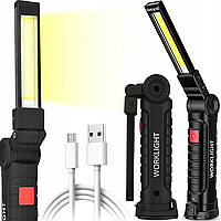 Фонарь для кемпинга, WORKLIGHT-W51-SMD+COB, с магнитом и USB / Подвесной аккумуляторный кемпинговый фонарик