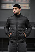 Легкая куртка мужская черная осенняя весенняя без капюшона, демисезонная куртка плащевка короткая Memoru