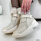 Жіночі бежеві зимові черевики з липучкою  36 та 41 р-ри, фото 10