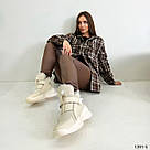 Жіночі бежеві зимові черевики з липучкою  36 та 41 р-ри, фото 6