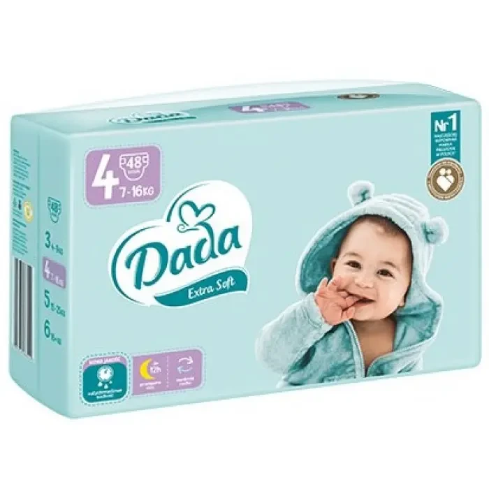 Підгузки  Дада Екстра Софт 4 Максі Dada Extra Soft 48 шт / 7-18 кг