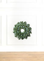 Венок новогодний декорированный диаметр 40 см, рождественский венок из хвои, венок на дверь новогодний зеленый Смарагдовий