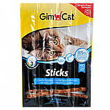 Ласощі М’ясні палички для котів GimCat Sticks Lanchs & Forelle з лососем та тріскою, 4 шт по 5 г, фото 4