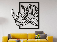 Декоративное панно на стену: "Носорог". Картина на стену, 25 см