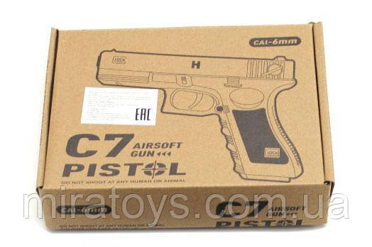 Дитячий пістолет Glock 17 міні, метал. 15 см, AIRSOFT GUN C7