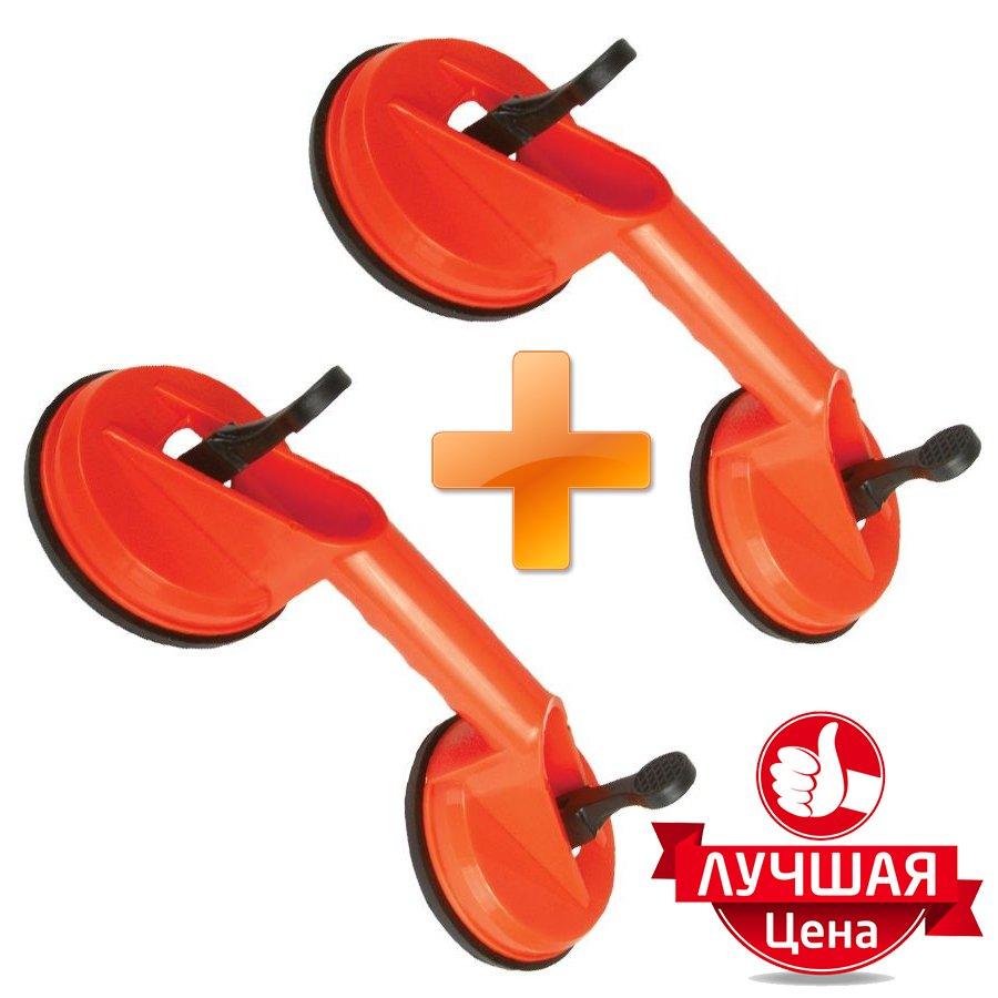 Тримач-присосок для скла подвійний 2x120 мм, max 80 кг INTERTOOL HT-7102 (набір 2 шт.) для зручної роботи