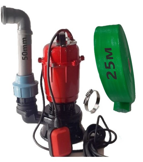 Фекальний насос DELTA ADR 1.1 чавун із подрібнювачем POLAND + шланг 50 мм або труба 50 мм + хомути, фото 1