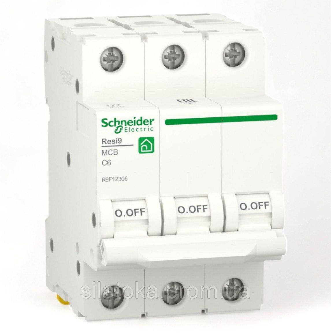 Автоматичний вимикач RESI9 Schneider Electric 6А 3П С 6кА