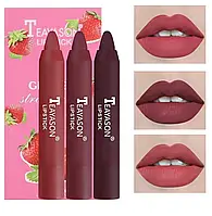 Губная помада-карандаш Teayason Lipstick матовая в разных цветовых гаммах Клубника - бордовый и его оттенки