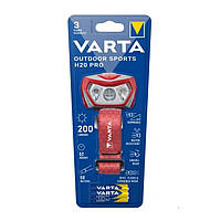 Ліхтар налобний VARTA Outdoor Sports H20 Pro (3*AAA/200Lm/50m/52h/IPX 4/димер) (17650)