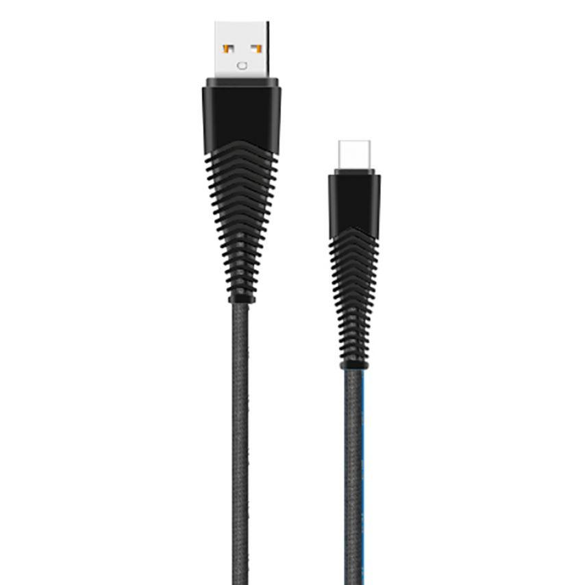 USB кабель для заряджання та передачі даних Type-C 2,4А 1м чорний WALKER