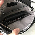 Шкіряна сумка з карманом під клапаном + широкий ремінь С67-КТ-4234 Чорна, фото 9