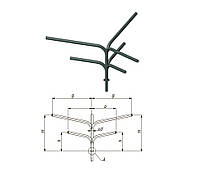 Кронштейн 3-х рожковый 2 яруса для опор уличного освещения 1м*2м