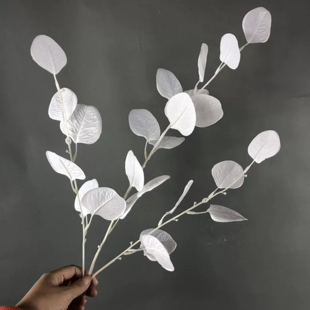 Штучна гілка Евкаліпт, білий 88 см, фото 1