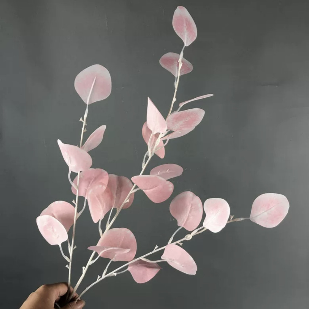 Штучна гілка Евкаліпт, ніжно рожевий 88 см, фото 1